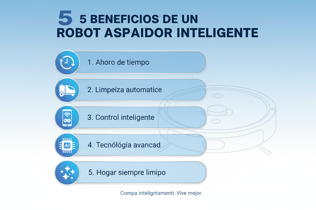 Aspiradora Robot Inteligente Negro— Limpia Solo Mientras Tú Descansas