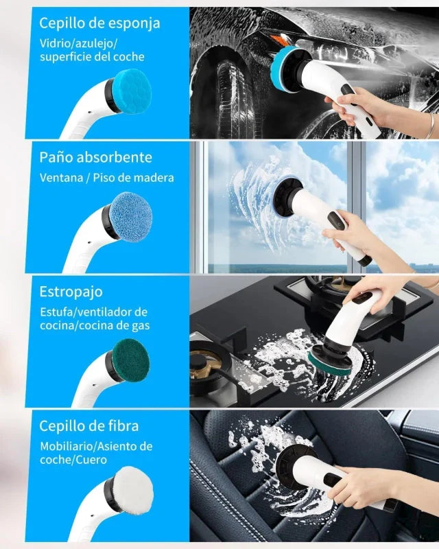 CEPILLO DE LIMPIEZA 9 EN 1 MULTIUSOS ELECTRICO 🫧