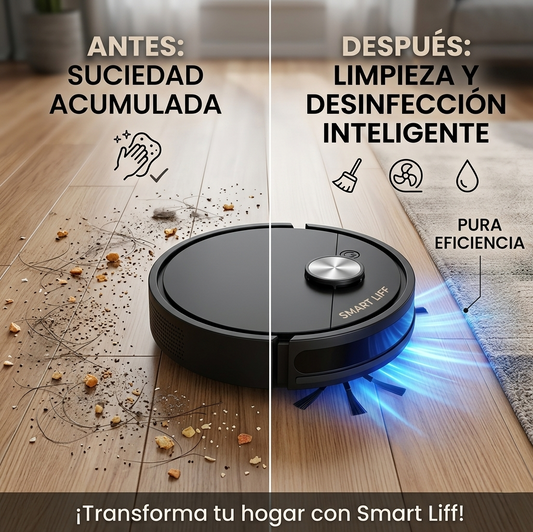 Aspiradora Robot Inteligente Negro— Limpia Solo Mientras Tú Descansas