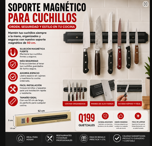 SOPORTE MAGNÉTICO PARA CUCHILLOS