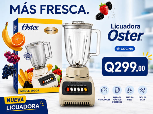 Licuadora Oster Clásica de 10 Velocidades – Potente y Resistente