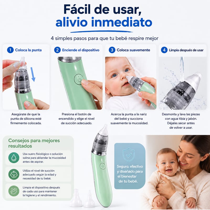 Aspirador nasal eléctrico para bebés