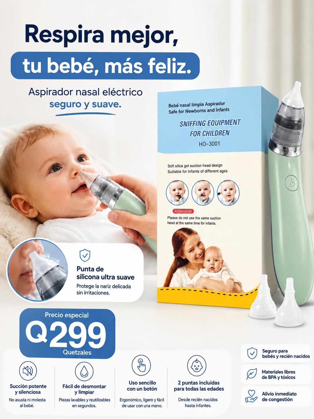 Aspirador nasal eléctrico para bebés