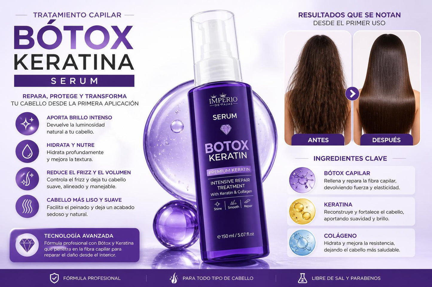 BÓTOX KERATINASERUM CABELLO CUIDADO CAPILAR