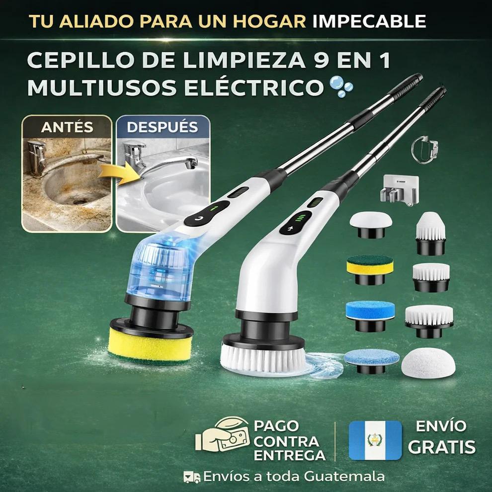 CEPILLO DE LIMPIEZA 9 EN 1 MULTIUSOS ELECTRICO 🫧
