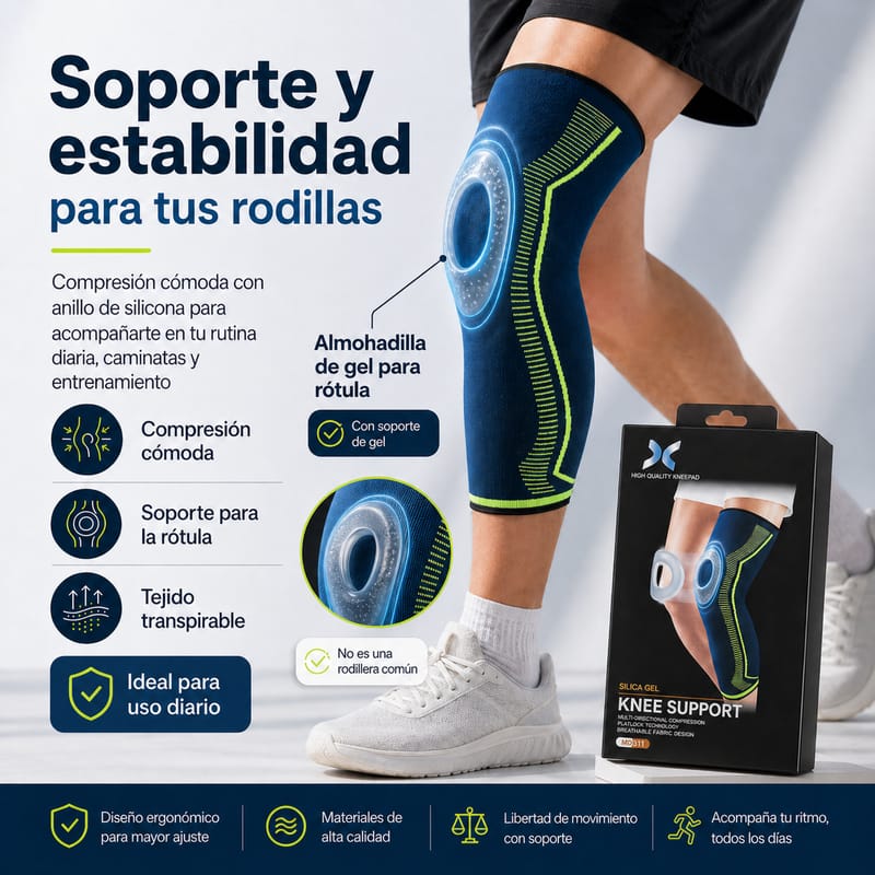 Rodillera de compresión con almohadilla de gel
