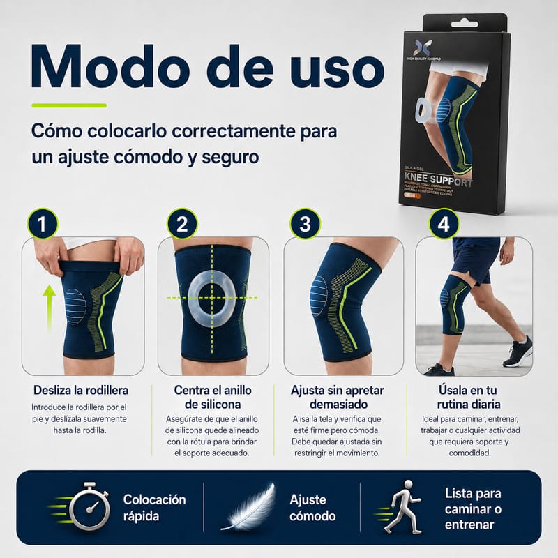 Rodillera de compresión con almohadilla de gel